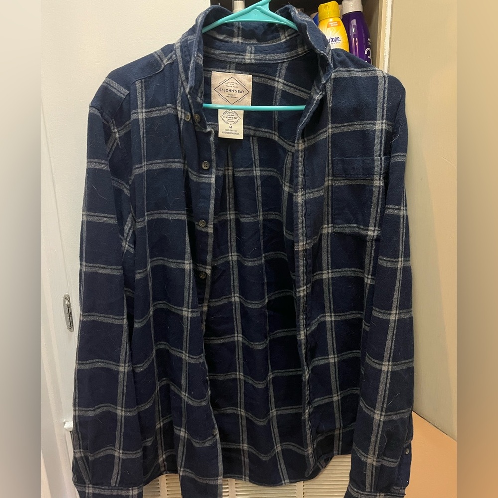 St. John's Bay Navy Plaid Flannel